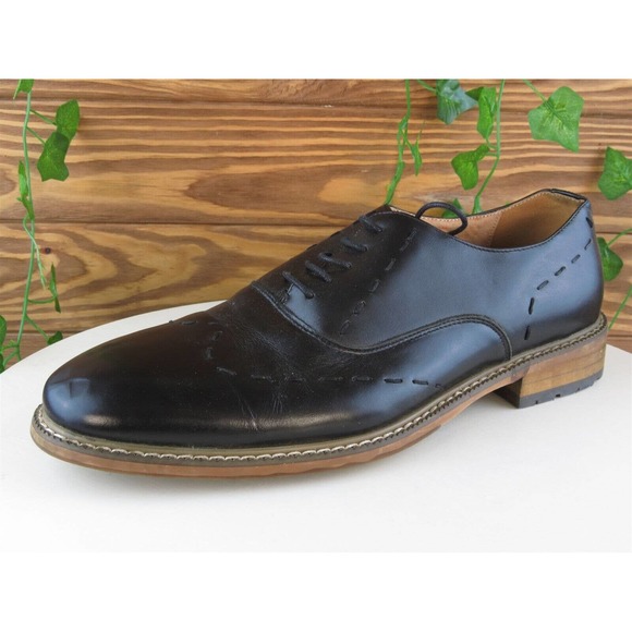 Zanzara Sz‎ 10 Oxfords Black Leather Men Lace Up JH390S20 Medium (D, M) - Picture 1 of 11